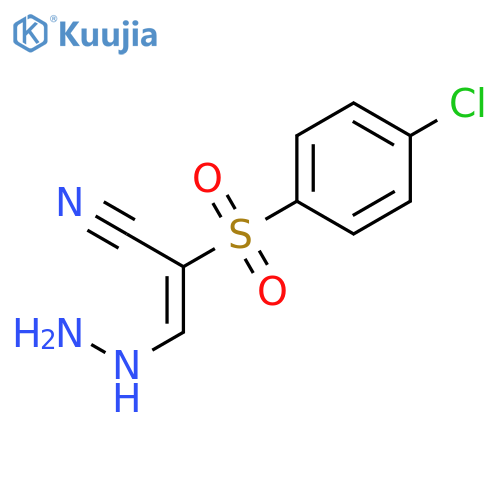 (E)-2-(4-chlorophenylsulfonyl)-3-hydrazinylacrylonitrile structure
