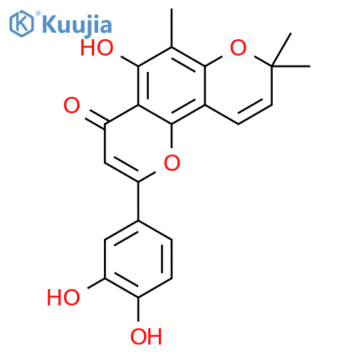 2-(3,4-dihydroxy-phenyl)-5-hydroxy-6,8,8-trimethyl-8H-pyrano[2,3-f]chromen-4-one structure