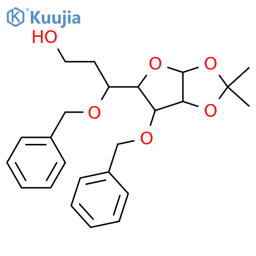 6-Deoxy-altro-heptose; β-L-Furanose-form, 1,2-Isopropylidene, 3,5-dibenzyl structure