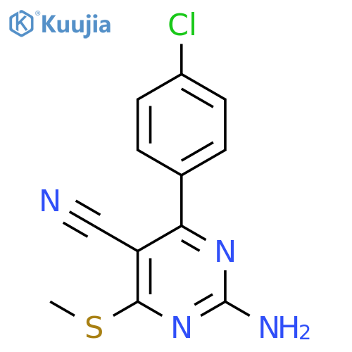 5-Pyrimidinecarbonitrile, 2-amino-4-(4-chlorophenyl)-6-(methylthio)- structure