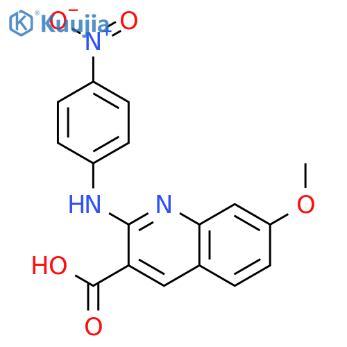 3-QUINOLINECARBOXYLIC ACID, 7-METHOXY-2-[(4-NITROPHENYL)AMINO]- structure