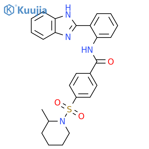 N-2-(1H-1,3-benzodiazol-2-yl)phenyl-4-(2-methylpiperidin-1-yl)sulfonylbenzamide structure