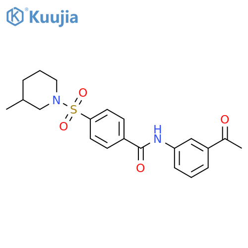 N-(3-acetylphenyl)-4-(3-methylpiperidin-1-yl)sulfonylbenzamide structure