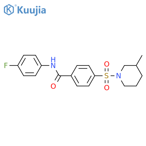N-(4-fluorophenyl)-4-(3-methylpiperidin-1-yl)sulfonylbenzamide structure