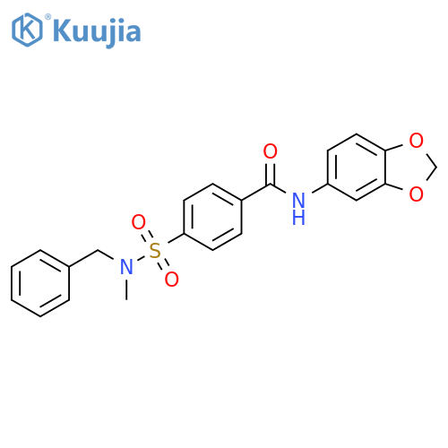 N-(2H-1,3-benzodioxol-5-yl)-4-benzyl(methyl)sulfamoylbenzamide structure