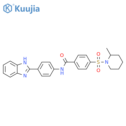 N-[4-(1H-1,3-benzodiazol-2-yl)phenyl]-4-[(2-methylpiperidin-1-yl)sulfonyl]benzamide structure