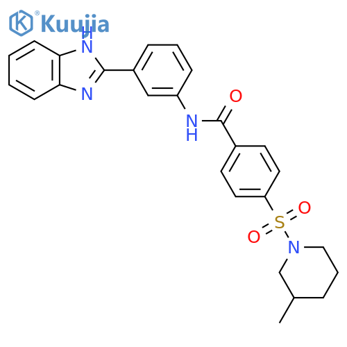 N-3-(1H-1,3-benzodiazol-2-yl)phenyl-4-(3-methylpiperidin-1-yl)sulfonylbenzamide structure