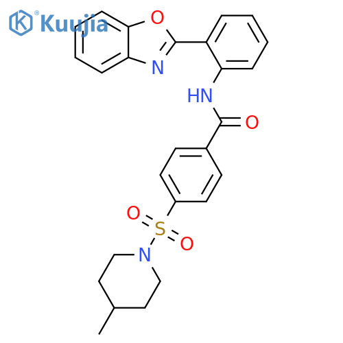 N-2-(1,3-benzoxazol-2-yl)phenyl-4-(4-methylpiperidin-1-yl)sulfonylbenzamide structure