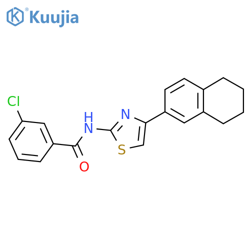 3-chloro-N-[4-(5,6,7,8-tetrahydronaphthalen-2-yl)-1,3-thiazol-2-yl]benzamide structure