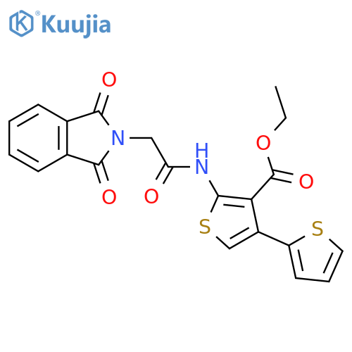 ethyl 5'-2-(1,3-dioxo-2,3-dihydro-1H-isoindol-2-yl)acetamido-2,3'-bithiophene-4'-carboxylate structure