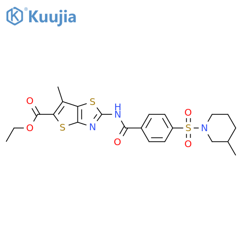 ethyl 6-methyl-2-{4-(3-methylpiperidin-1-yl)sulfonylbenzamido}thieno2,3-d1,3thiazole-5-carboxylate structure
