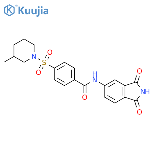 N-(1,3-dioxo-2,3-dihydro-1H-isoindol-5-yl)-4-(3-methylpiperidin-1-yl)sulfonylbenzamide structure