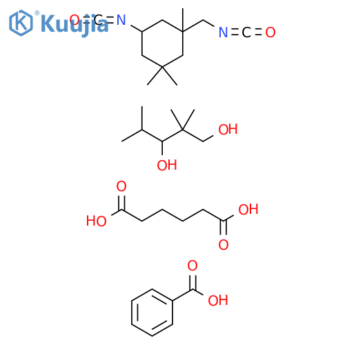 Hexanedioicacid,polymerwith5-isocyanato-1-(isocyanatomethyl)-1,3,3-trimethylcyclohexaneand2,2,4-trimethyl-1,3-pentanediol,benzoate(ester) structure