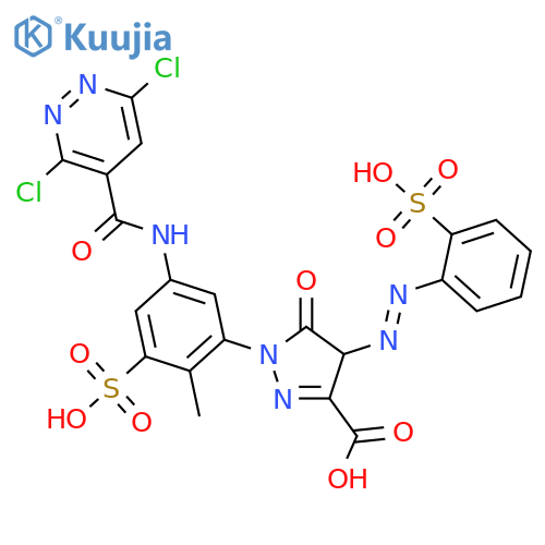 1-[5-[[(3,6-dichloropyridazin-4-yl)carbonyl]amino]-2-methyl-3-sulphophenyl]-4,5-dihydro-5-oxo-4-[(2-sulphophenyl)azo]-1H-pyrazole-3-carboxylic acid structure
