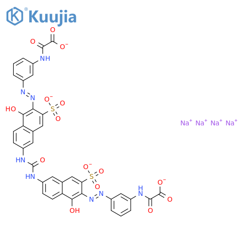tetrasodium 2,2'-[carbonylbis[imino(1-hydroxy-3-sulphonato-6,2-naphthalenediyl)azo-3,1-phenyleneimino]]bis(2-oxoacetate) structure