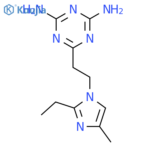 1,3,5-TRIAZINE-2,4-DIAMINE, 6-[2-(2-ETHYLMETHYL-1H-IMIDAZOL-1-YL)ETHYL]- structure