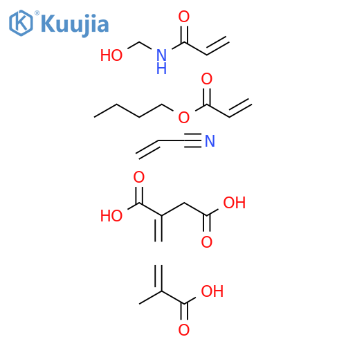 Butanedioicacid,methylene-,polymerwithbutyl2-propenoate,N-(hydroxymethyl)-2-propenamide,2-methyl-2-propenoicacidand2-propenenitrile structure