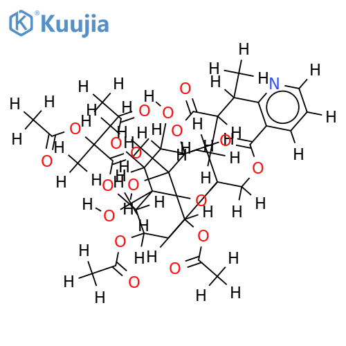 8alpha-acetoxy-O9-(2-acetoxy-2-methyl-propionyl)-O2,O9,O15-trideacetyl-8-deoxo-evonine structure
