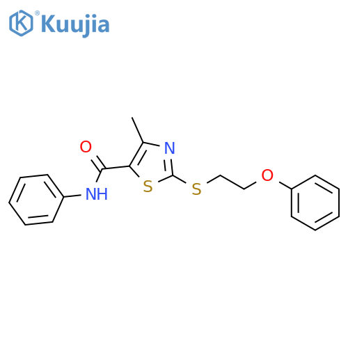 5-Thiazolecarboxamide, 4-methyl-2-[(2-phenoxyethyl)thio]-N-phenyl- structure