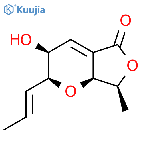 (2S,3S,7S,7As)-3-hydroxy-7-methyl-2-[(E)-prop-1-enyl]-2,3,7,7a-tetrahydrofuro[3,4-b]pyran-5-one structure