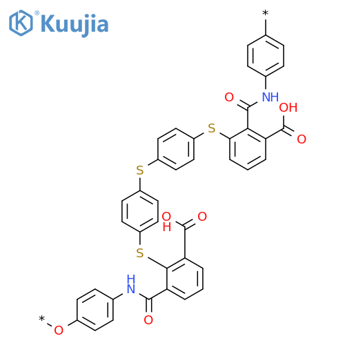 Poly[oxy-1,4-phenyleneiminocarbonyl(carboxyphenylene)thio-1,4-phenylenethio-1,4-phenylenethio(carboxyphenylene)carbonylimino-1,4-phenylene] structure
