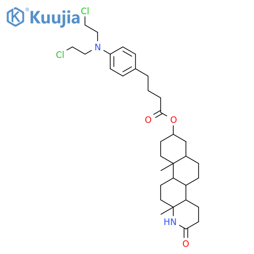 3-hydroxy-13,17-secoandrostan-17-oic-13,17-lactam (4-(bis(2-chloroethyl)amino)phenyl)butyrate structure