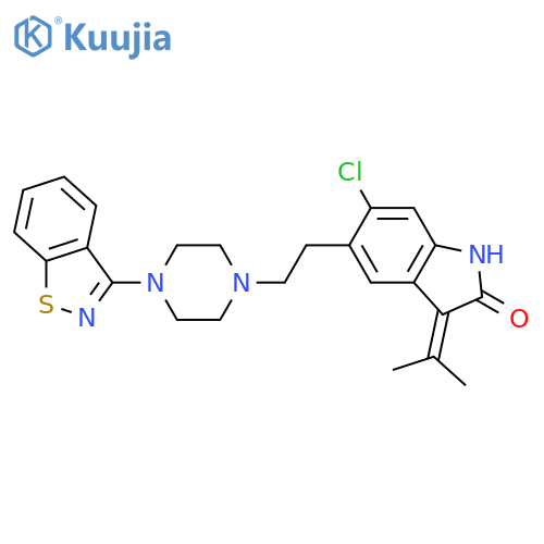 5-2-4-(1,2-Benzisothiazol-3-yl)-1-piperazinylethyl-6-chloro-1,3-dihydro-3-(1-methylethylidene)-2H-indol-2-one structure