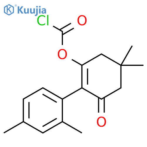 Carbonochloridic acid, 2-(2,4-dimethylphenyl)-5,5-dimethyl-3-oxo-1-cyclohexen-1-yl ester structure