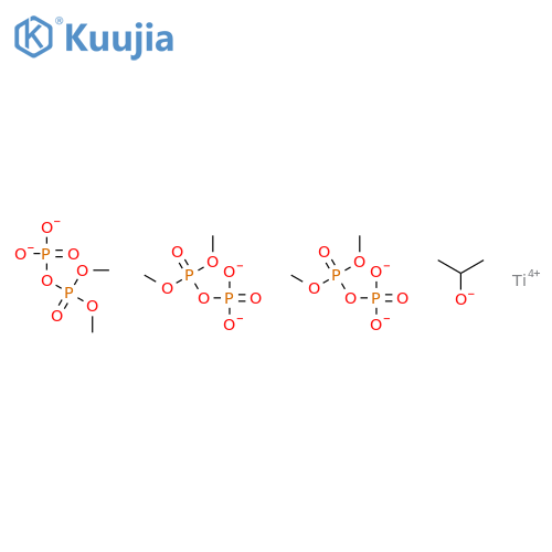 trihydrogen [P,P-dimethyl diphosphato(2-)-O'']bis[P,P-dimethyl diphosphato(2-)-O'',O''''](propan-2-olato)titanate(3-) structure