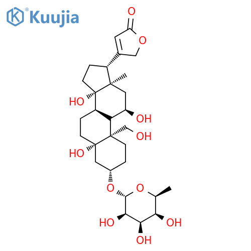 (3beta,5beta,11alpha)-3-[(6-deoxy-beta-D-allopyranosyl)oxy]-5,11,14,19-tetrahydroxycard-20(22)-enolide structure
