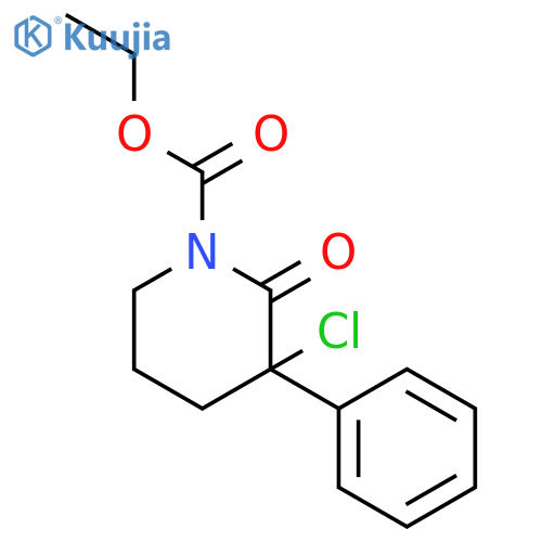 1-Piperidinecarboxylic acid, 3-chloro-2-oxo-3-phenyl-, ethyl ester structure