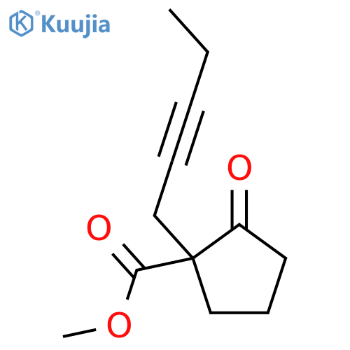 methyl 2-oxo-1-(2-pentynyl)cyclopentanecarboxylate structure