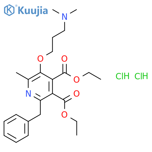 diethyl 2-benzyl-5-[3-(dimethylamino)propoxy]-6-methylpyridine-3,4-dicarboxylate dihydrochloride structure