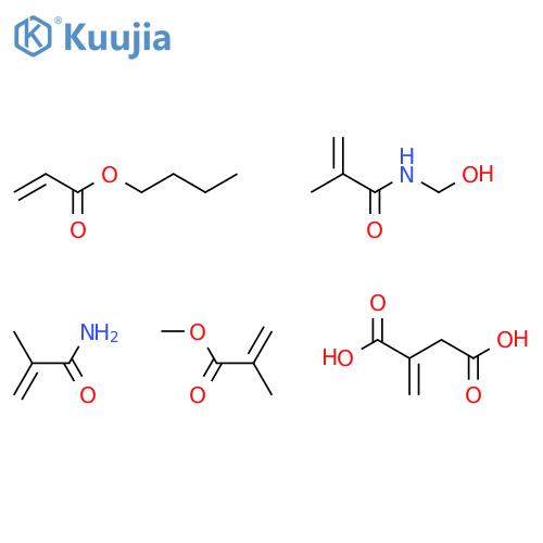 Butanedioicacid,methylene-,polymerwithbutyl2-propenoate,N-(hydroxymethyl)-2-methyl-2-propenamide,methyl2-methyl-2-propenoateand2-methyl-2-propenamide structure