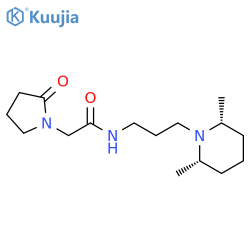 1-Pyrrolidineacetamide, N-[3-(2,6-dimethyl-1-piperidinyl)propyl]-2-oxo-, cis- (9CI) structure
