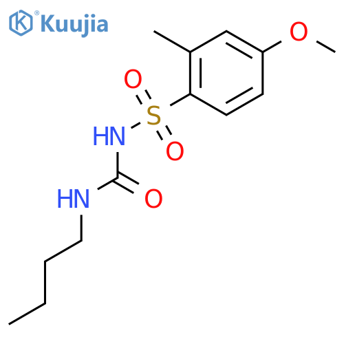 N-(butylcarbamoyl)-4-methoxy-2-methylbenzenesulfonamide structure