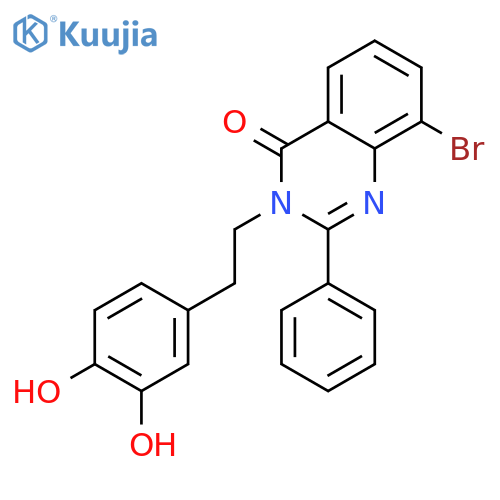 8-bromo-3-[2-(3,4-dihydroxyphenyl)ethyl]-2-phenylquinazolin-4(3H)-one structure