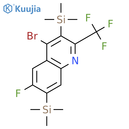 QUINOLINE, 4-BROMO-6-FLUORO-2-(TRIFLUOROMETHYL)-3,7-BIS(TRIMETHYLSILYL)- structure