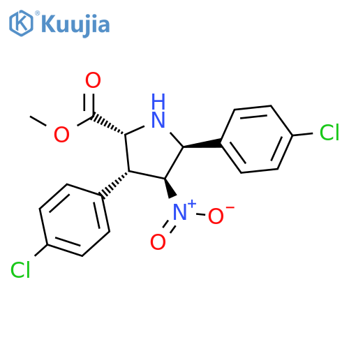 D-Proline, 3,5-bis(4-chlorophenyl)-4-nitro-, methyl ester, (3R,4S,5S)-rel- structure