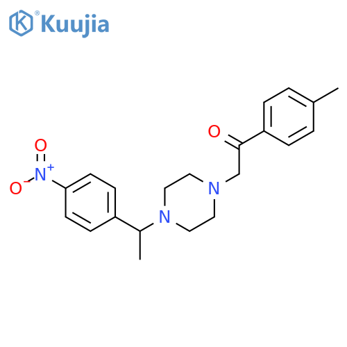 Ethanone, 1-(4-methylphenyl)-2-[4-[1-(4-nitrophenyl)ethyl]-1-piperazinyl]- structure
