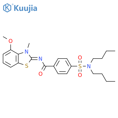 4-(dibutylsulfamoyl)-N-(2E)-4-methoxy-3-methyl-2,3-dihydro-1,3-benzothiazol-2-ylidenebenzamide structure