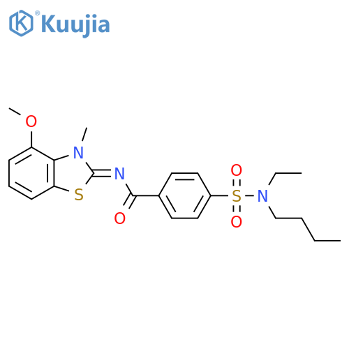 4-butyl(ethyl)sulfamoyl-N-(2E)-4-methoxy-3-methyl-2,3-dihydro-1,3-benzothiazol-2-ylidenebenzamide structure