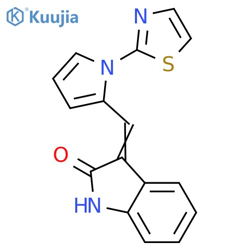 3-((E)-[1-(1,3-THIAZOL-2-YL)-1H-PYRROL-2-YL]METHYLIDENE)-1,3-DIHYDRO-2H-INDOL-2-ONE structure