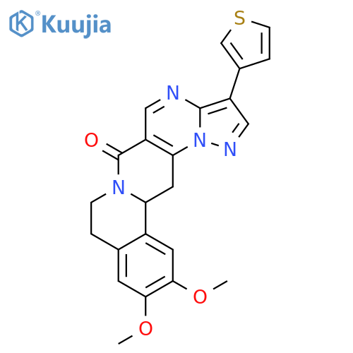 11,12-DIMETHOXY-3-(3-THIENYL)-8,9,13B,14-TETRAHYDRO-6H-PYRAZOLO[5'',1'':2',3']PYRIMIDO[4',5':4,5]PYRIDO[2,1-A]ISOQUINOLIN-6-ONE structure