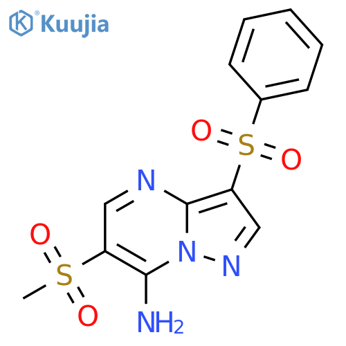 6-(Methylsulfonyl)-3-(phenylsulfonyl)pyrazolo[1,5-a]pyrimidin-7-amine structure