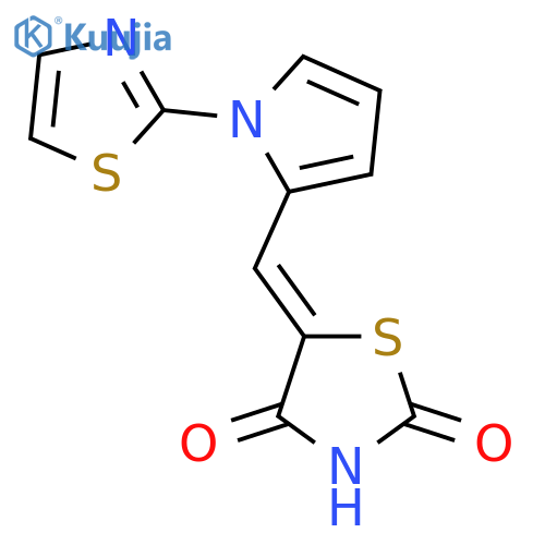 5-{(Z)-[1-(1,3-Thiazol-2-yl)-1H-pyrrol-2-yl]methylidene}-1,3-thiazolane-2,4-dione structure
