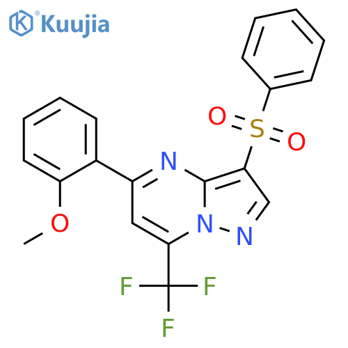 5-(2-METHOXYPHENYL)-3-(PHENYLSULFONYL)-7-(TRIFLUOROMETHYL)PYRAZOLO[1,5-A]PYRIMIDINE structure