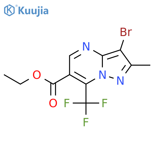 Ethyl 3-bromo-2-methyl-7-(trifluoromethyl)pyrazolo[1,5-a]pyrimidine-6-carboxylate structure