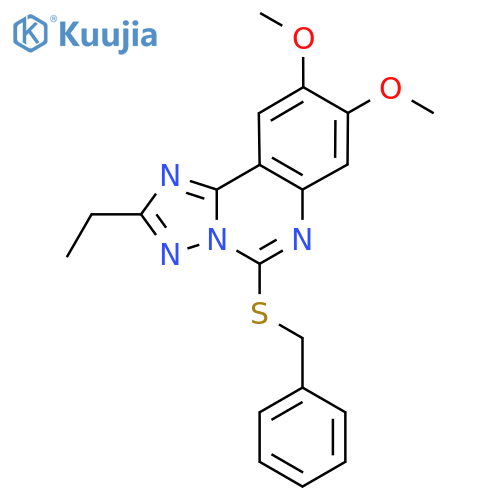 5-(Benzylsulfanyl)-2-ethyl-8,9-dimethoxy-[1,2,4]triazolo[1,5-c]quinazoline structure