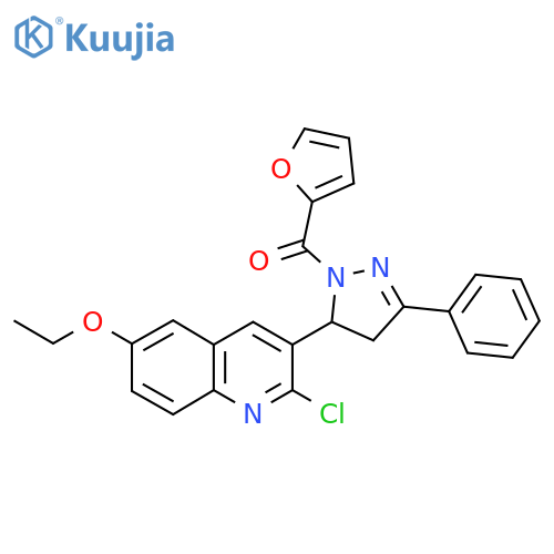 2-chloro-6-ethoxy-3-1-(furan-2-carbonyl)-3-phenyl-4,5-dihydro-1H-pyrazol-5-ylquinoline structure